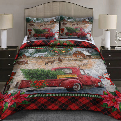 Christmas Red Truck Quilt Bedding Set CLM060902