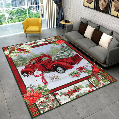 Christmas Red Truck Snowy Cardinals CL300915MDR Rug