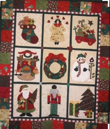 Christmas Santa Snowman CLA1710107Q Quilt Blanket