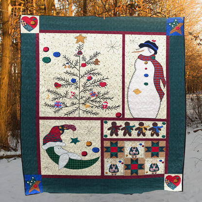 Christmas Snowman CLA1110158Q Quilt Blanket