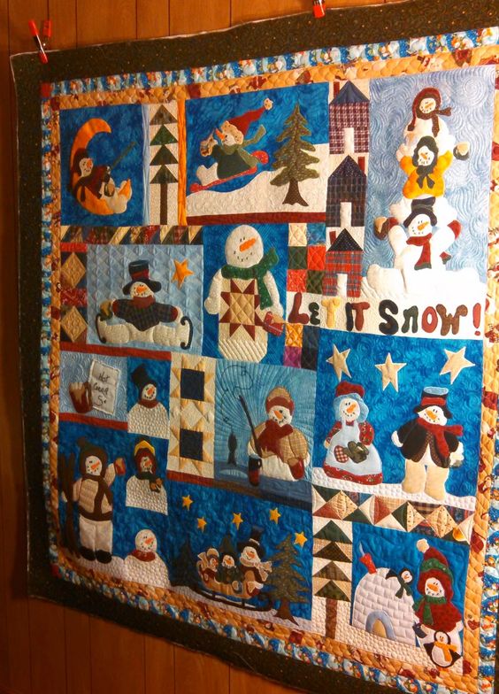 Christmas Snowman CLA1110162Q Quilt Blanket