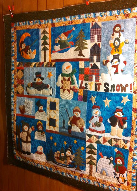 Christmas Snowman CLA1110162Q Quilt Blanket