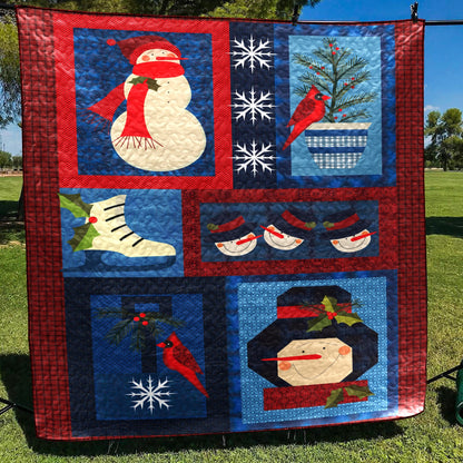 Christmas Snowman CLA1110177Q Quilt Blanket