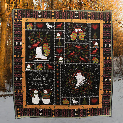 Christmas Snowman CLA1112623Q Quilt Blanket