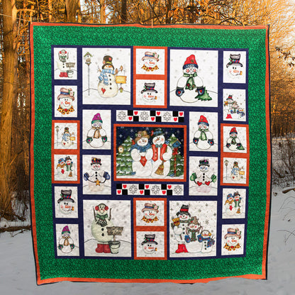 Christmas Snowman CLA2110136Q Quilt Blanket