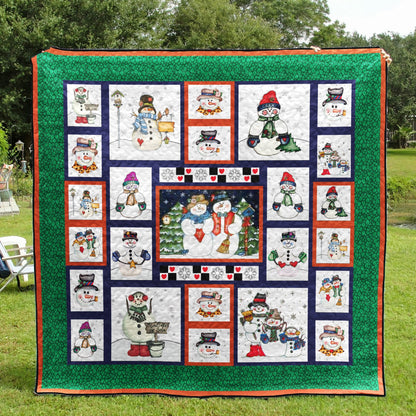 Christmas Snowman CLA2110136Q Quilt Blanket