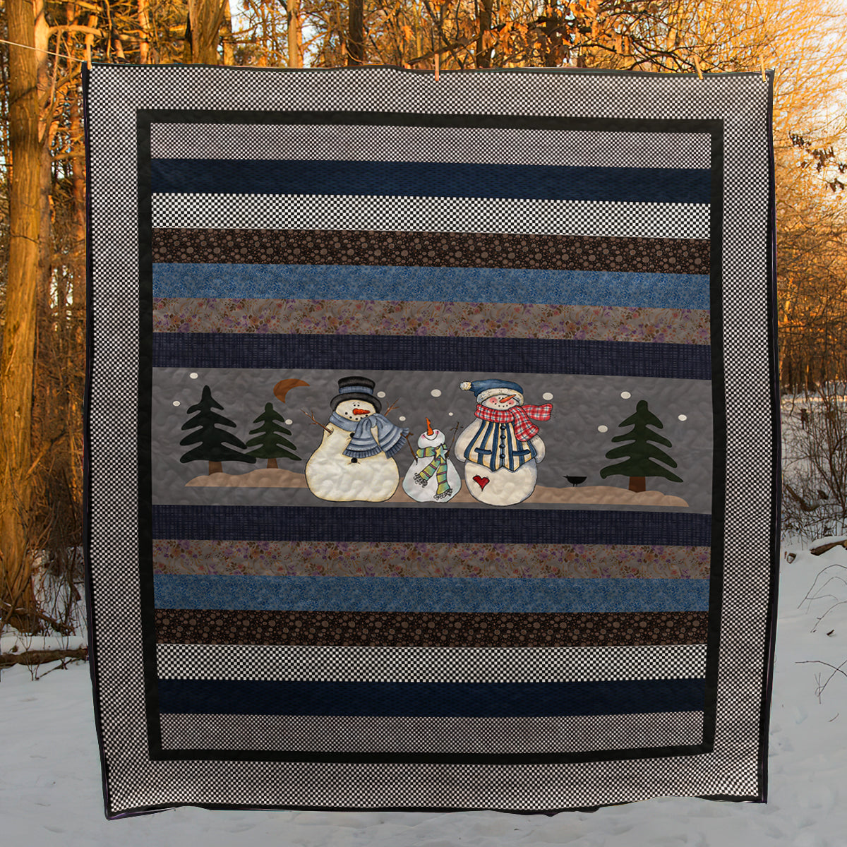 Christmas Snowman CLM1410025 Art Quilt