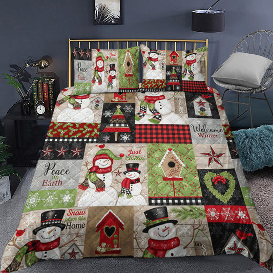 Christmas Snowman Quilt Bedding Set MN0410002