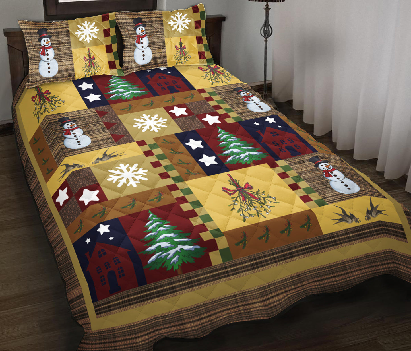 Christmas Snowman Quilt Bedding Set MT1009002