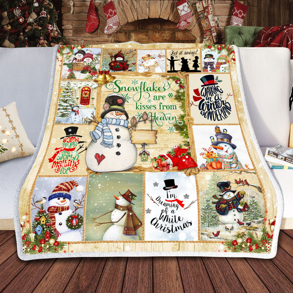 Christmas Snowman Sherpa Fleece Blanket TM191008