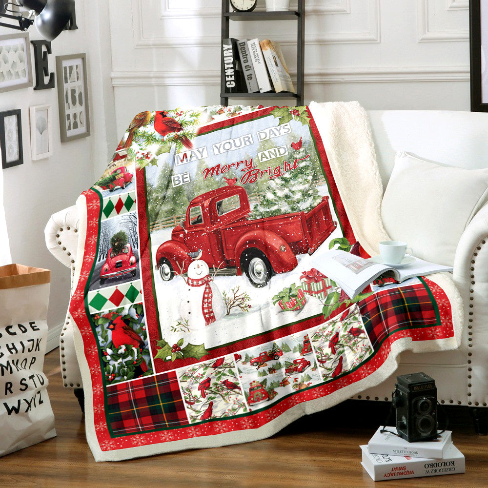 Christmas Snowman Sherpa Fleece Blanket TM151002