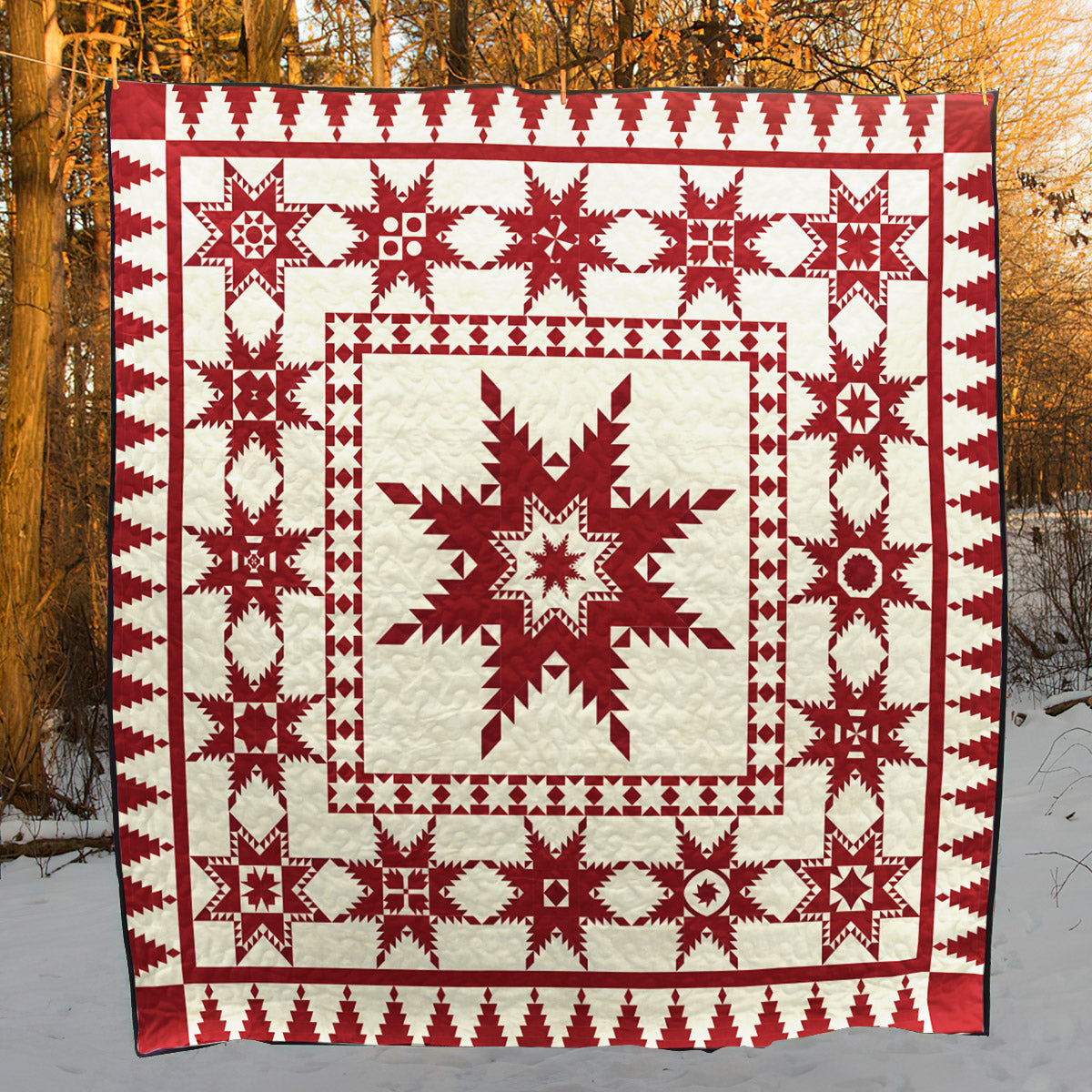 Christmas Star CLA1710110Q Quilt Blanket