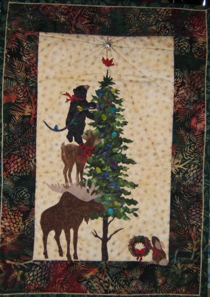 Christmas Tree With Moose CLA2210140Q Quilt Blanket