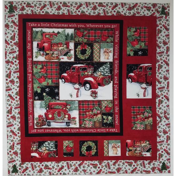 Christmas Truck CLA1010219Q Quilt Blanket