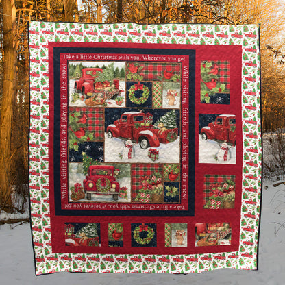 Christmas Truck CLA1010219Q Quilt Blanket