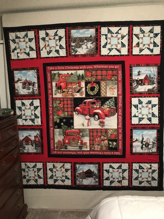 Christmas Truck CLA1010221Q Quilt Blanket