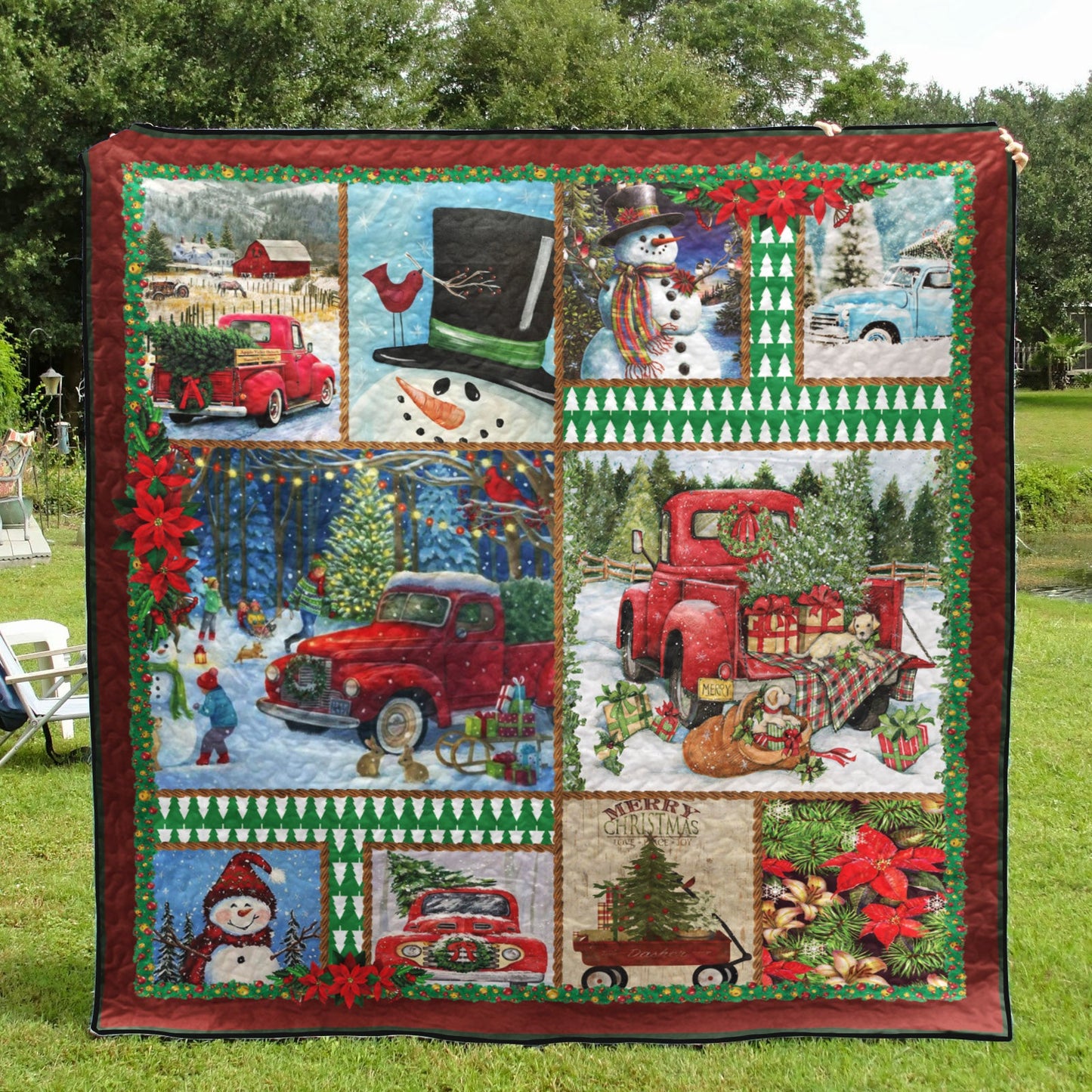 Christmas Trucks CLH1412067Q Quilt Blanket