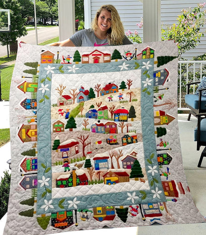 Christmas Village Quilt Blanket TM011111