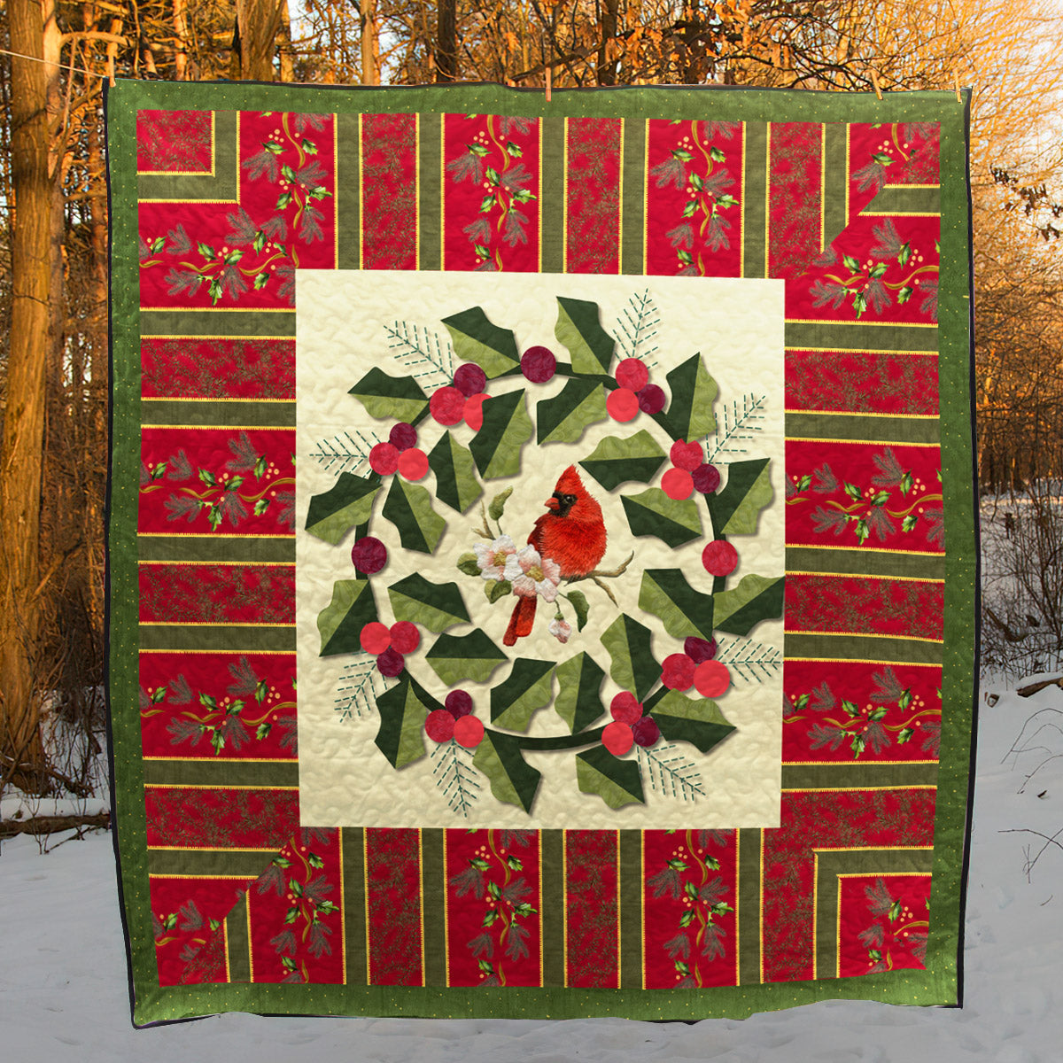 Christmas Wreath CLM0111122 Art Quilt