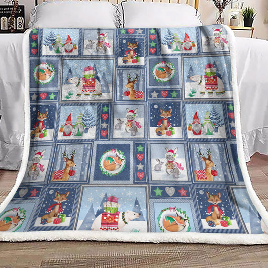 Christmas Animals HN1710034F Sherpa Fleece Blanket