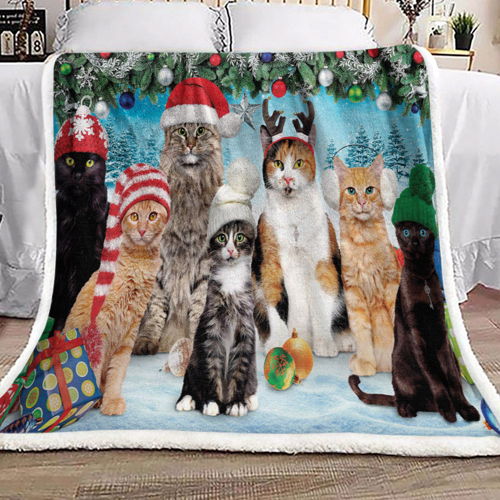 Christmas Cats NP2810044F Sherpa Fleece Blanket