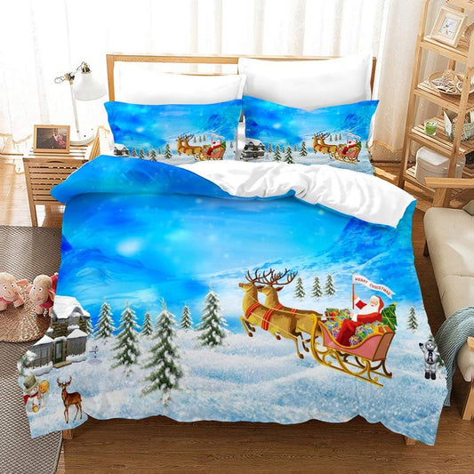 Christmas Deer And Santa Claus CLA0110043B Bedding Sets