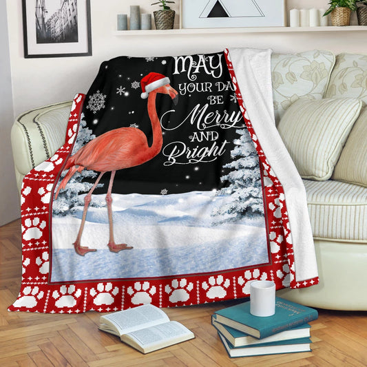 Christmas Flamingo CLM2410084S Sherpa Fleece Blanket