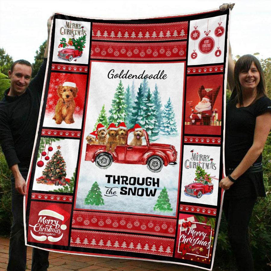 Christmas Goldendoodle CLM2410085S Sherpa Fleece Blanket