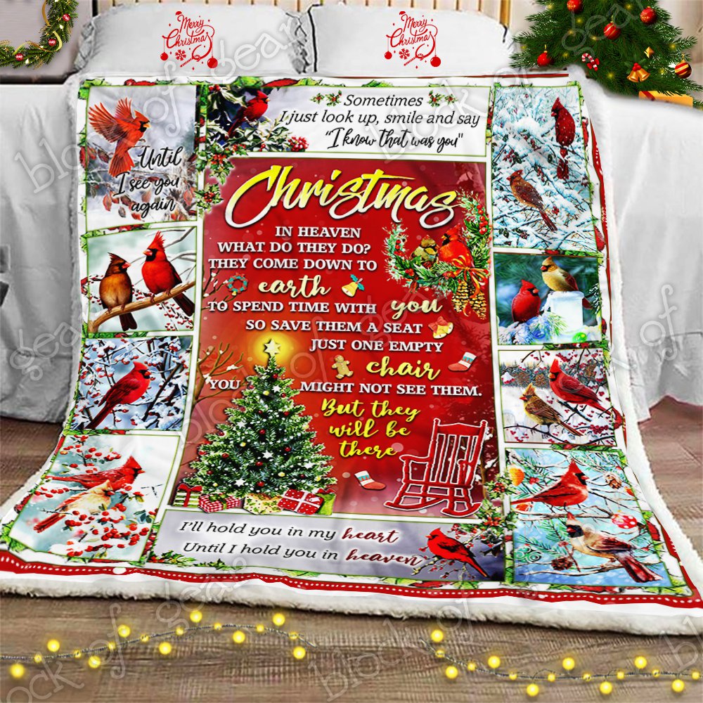 Christmas In Heaven Cardinal CL0210052MDF Sherpa Fleece Blanket