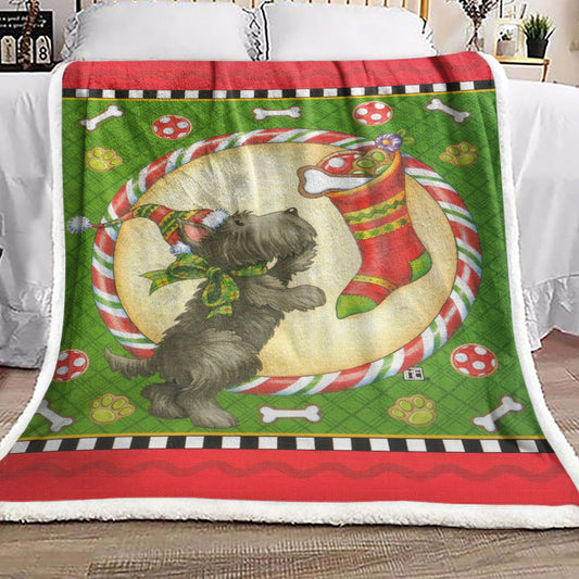 Christmas Miniature Schnauzer BT0511072F Sherpa Fleece Blanket
