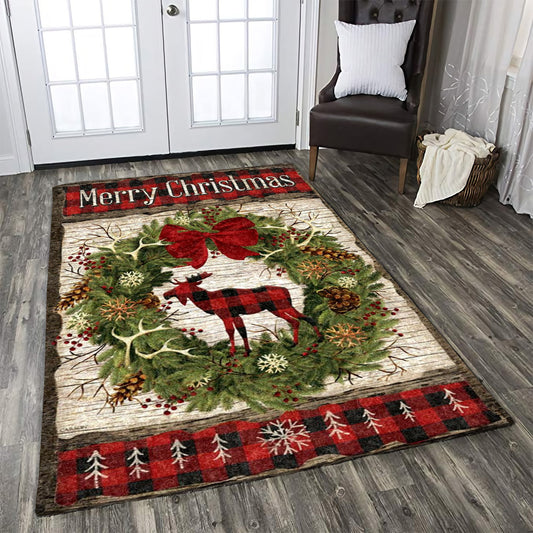 Christmas Moose Garden HN1111309R Rug
