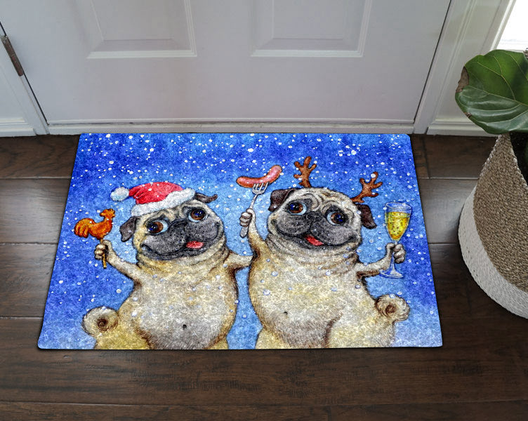 Christmas Pug BT23100056D Non-slip Door mats