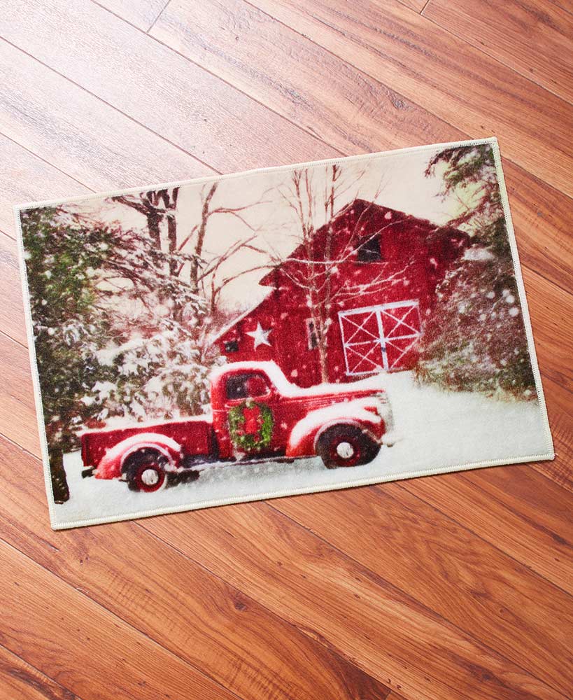 Christmas Red Truck CLM0111034D Non-slip Door mats