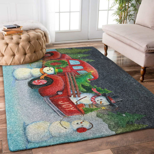 Christmas Red Truck Snowman DN0411090R Rug