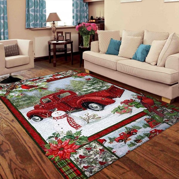Christmas Red Truck Snowy Cardinal CLM3110078M Rug