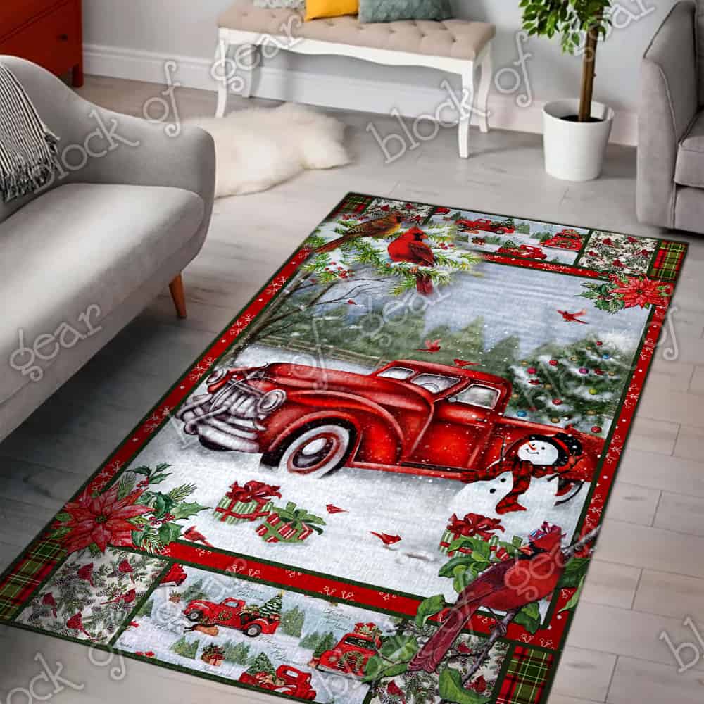 Christmas Red Truck Snowy Cardinals CL22100155MDR Rug