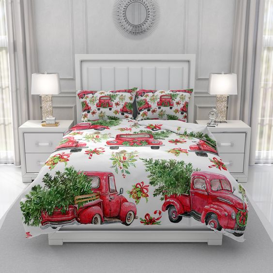 Christmas Red Truck With Christmas Trees CLH2210070B Bedding Sets