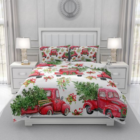 Christmas Red Truck With Christmas Trees CLH2210070B Bedding Sets
