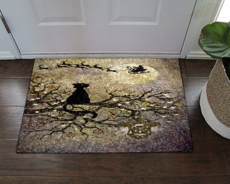 Christmas Santa Claus Cat BT2111027D Non-slip Door mats