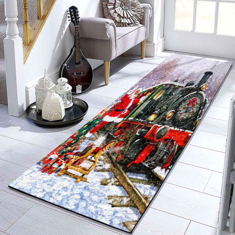 Christmas Santa Claus Train BT0111196RU Runner Rug