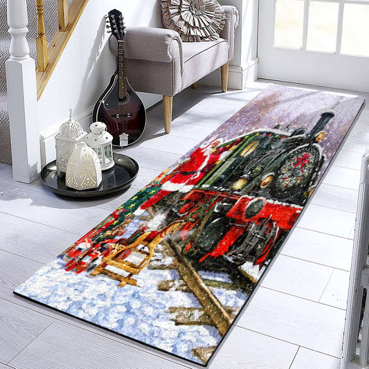 Christmas Santa Claus Train BT0111196RU Runner Rug