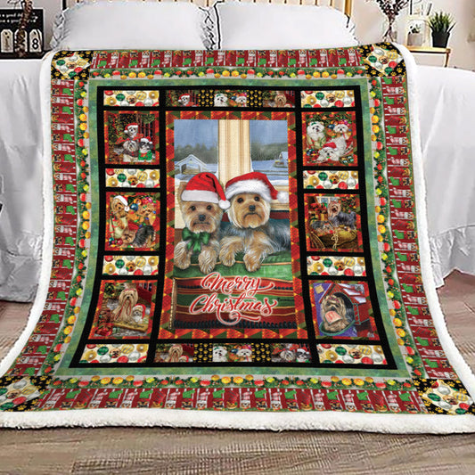 Christmas Shih Tzu YH25100757F Sherpa Fleece Blanket
