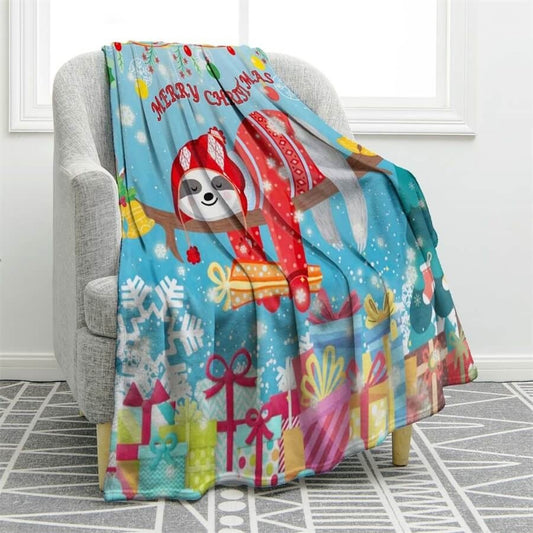 Christmas Sloth CLH1412043F Sherpa Fleece Blanket