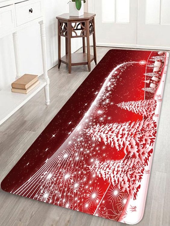 Christmas Snow Star CLA2309072RU Runner Rug