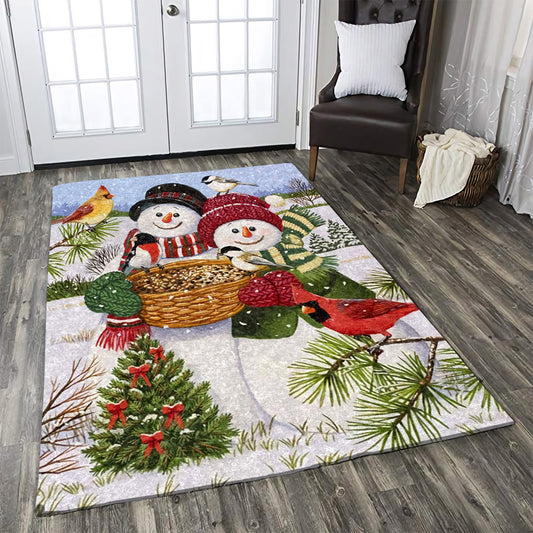 Christmas Snowman Cardinal BT0711178R Rug
