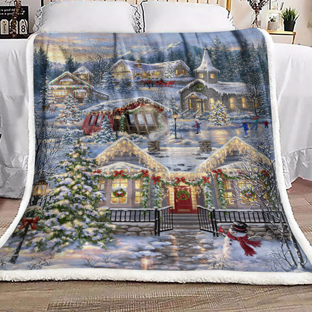 Christmas Village NT1111083F Sherpa Fleece Blanket
