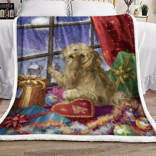 Christmas Yorkshire Terrier DN1910062F Sherpa Fleece Blanket