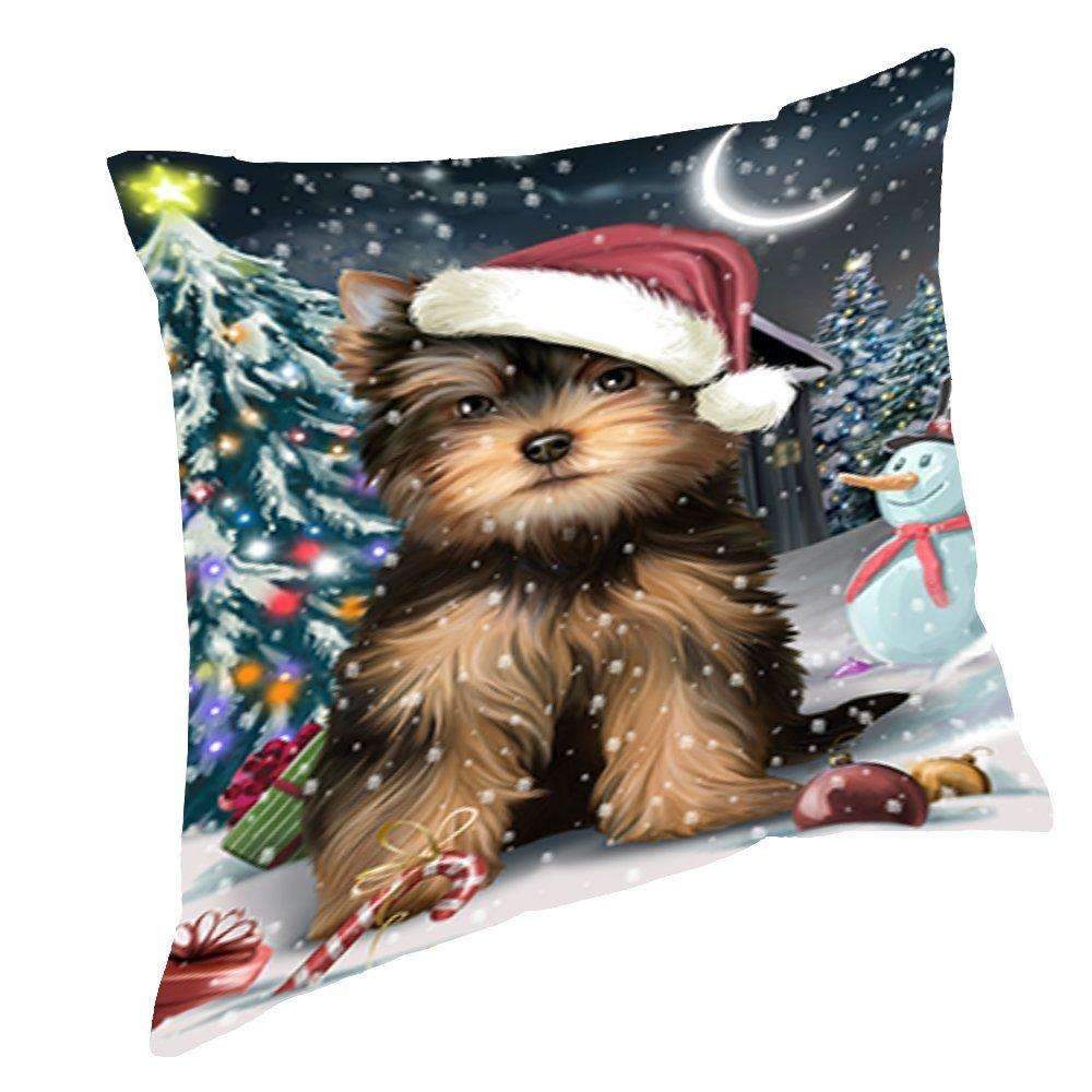 Christmas Yorkshire Terrier Dog CL18112058MDP Throw Pillow Covers