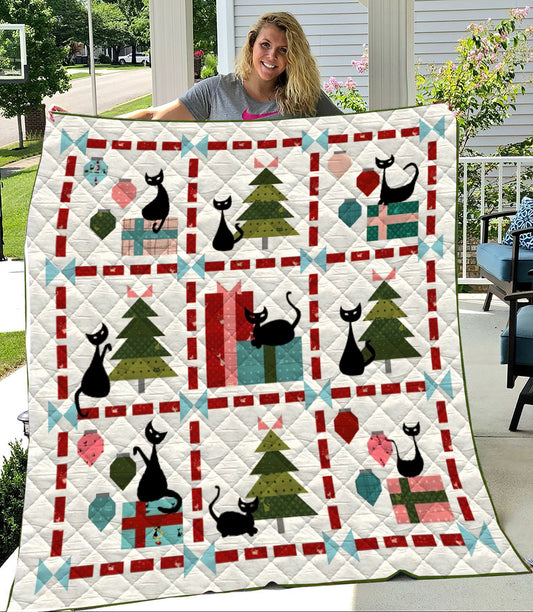 Christmas Cat HN151007D Quilt Blanket