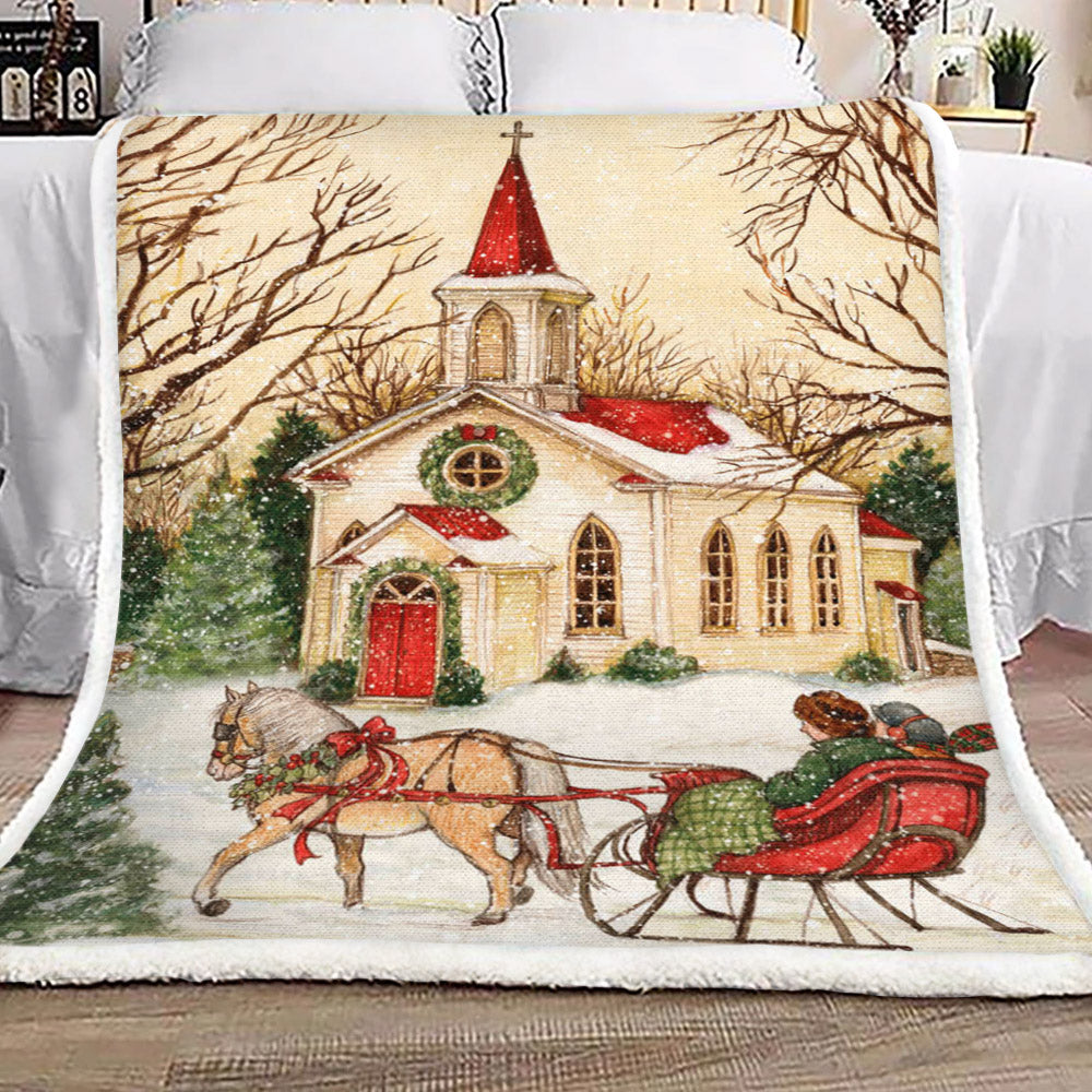 Church For Christmas HN0711176F Sherpa Fleece Blanket